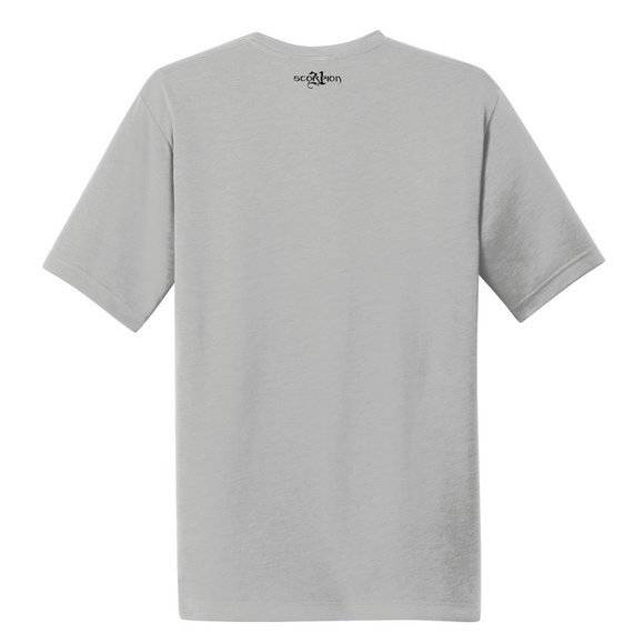 Men's Graphic Tee in Light Gray with Blue Design - Picture 2 of 3